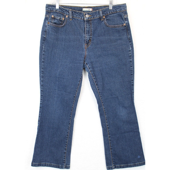 Levis 515 Boot Cut Jeans Women 14S High Rise Denim Pants Blue 5 Pocket - Picture 1 of 14